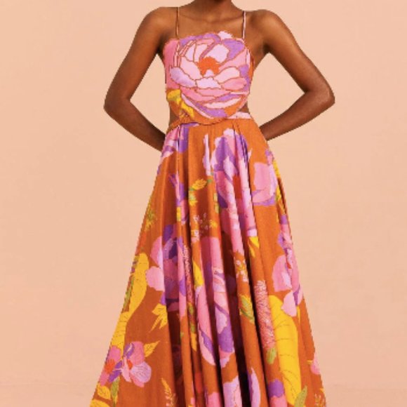 Embroidered Flower Top Maxi Dress Farm Rio - Picture 1 of 4